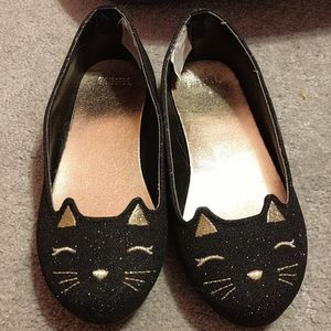Black glittery flats